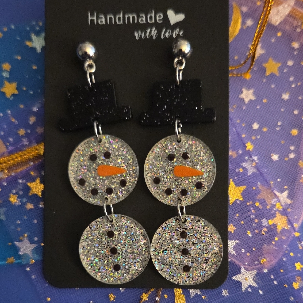 **New** Sparkling Snowman Earrings